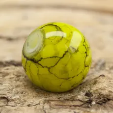 Glaspärla spraymålad 8 mm, Gröngul/Svart (20st)