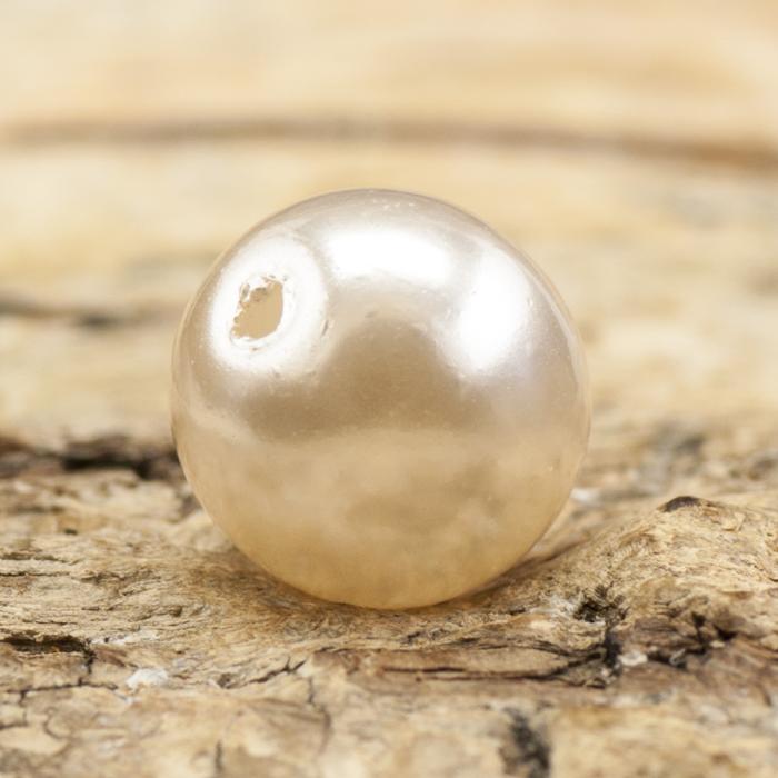 Vaxad glaspärla 8 mm, Ljusrosa (20st)