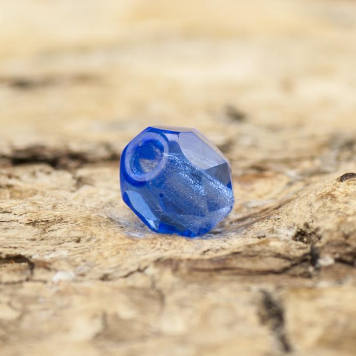 Glaspärla facetterad 3,5x4 mm, Blå (30st)