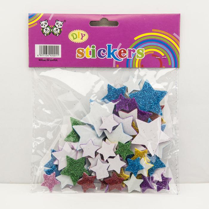 Foam glittersticker Stjärna, Mix (st)