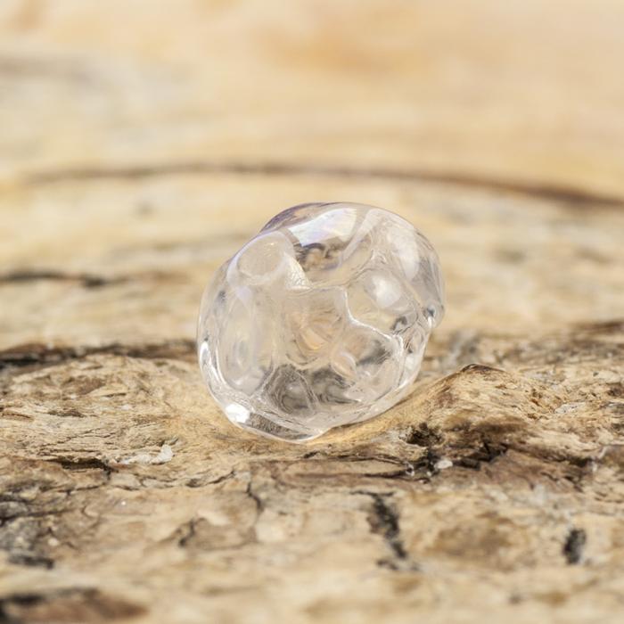 Glaspärla Blomma 8x7 mm, Klar AB (15st)