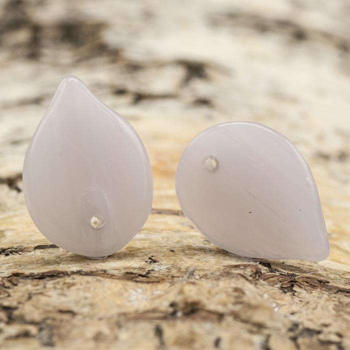 Glaslöv 13x18 mm, Ljuslila (10st)