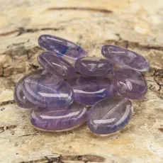 Oval glaspärla 11,5x16 mm, Rosa/Blå (10st)
