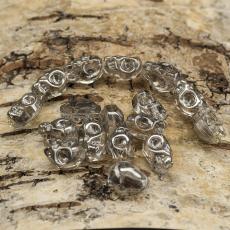 Glaspärla Döskalle 10x8, Silvergrå (5st)