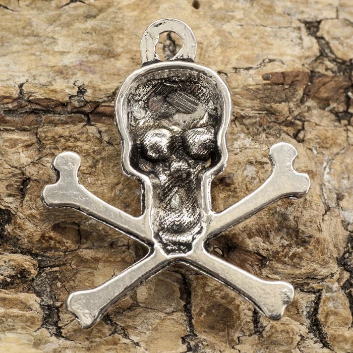 Hänge Döskalle 21x24 mm, Antiksilver (3st)