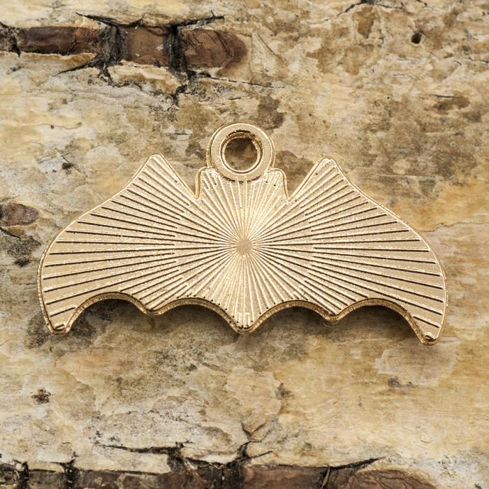 Berlock Fladdermus 25x13 mm, Svart/Guldfärg (st)