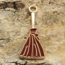 Berlock Häxkvast 11x24 mm, Brunröd/Guldfärg (st)