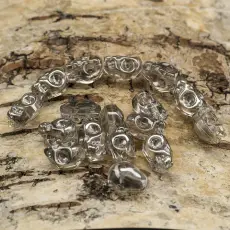 Glaspärla Döskalle 10x8, Silvergrå (5st)