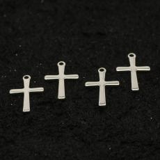 Korsh&auml;nge i silverf&auml;rgat rostfritt st&aring;l 15,5&times;9,5 mm &ndash; 4-pack