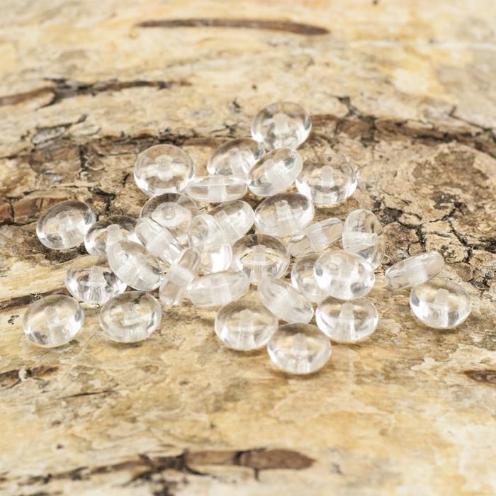 Platt Glaspärla 6 mm, Klar (30st)