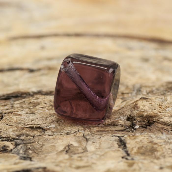 Glaspärla Kub 8 mm, Lila (15st)