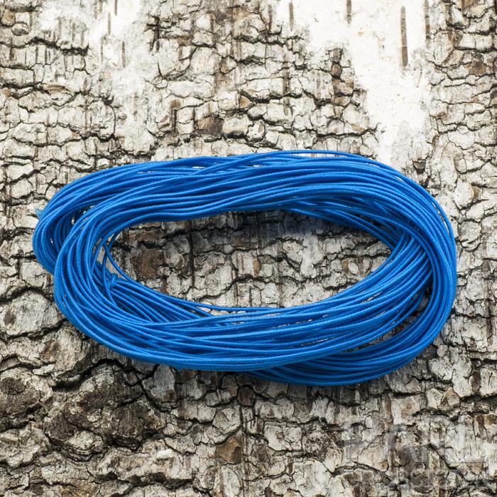 Textilklädd elastisk tråd 0,6 mm, Blå (15 m)
