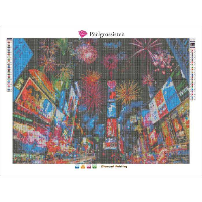 Diamond Painting Canvas 70 x 50 cm, Time Square
