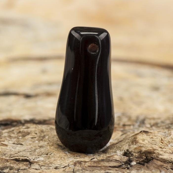 Glaspärla Droppe 6x12 mm, Svart (10st)