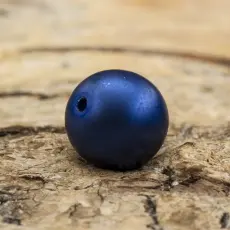 Vaxad glaspärla matt 8 mm, Mörk havsblå (20st)