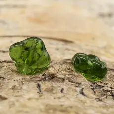 Glaspärla Blomma 10x9,5 mm, Grön (10st)