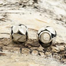 Ormlänkspärla emalj 11,5x10 mm, Vit/Silverfärg (st)