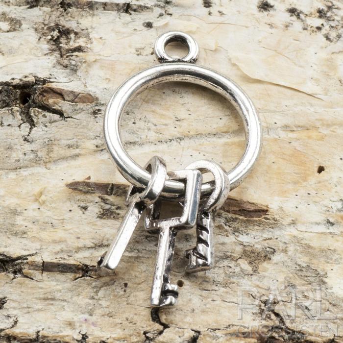 Berlock Nyckelknippa 33x17 mm, Antiksilver (st)