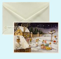 Julkort med adventskalender, &Auml;nglar p&aring; resa