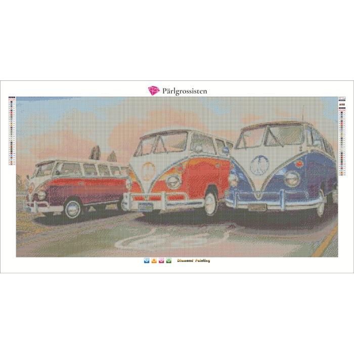 Diamond Painting Canvas 100 x 50 cm, Folkabussar