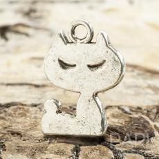 Berlock Katt 16x13 mm, Antiksilver (6st)