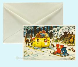 Julkort med adventskalender, Tomtarnas postdiligens
