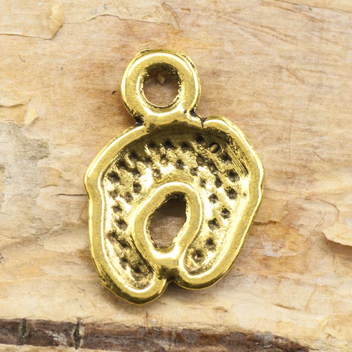 Berlock Barnfötter 14x10 mm, Antikguld (10st)