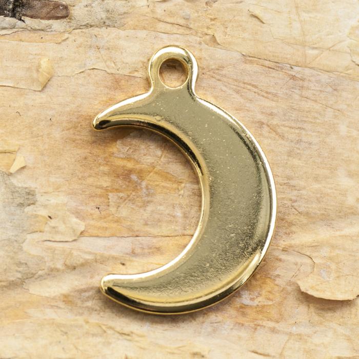 Berlock måne i Rostfritt stål 11x16 mm, Guldfärg (3st)