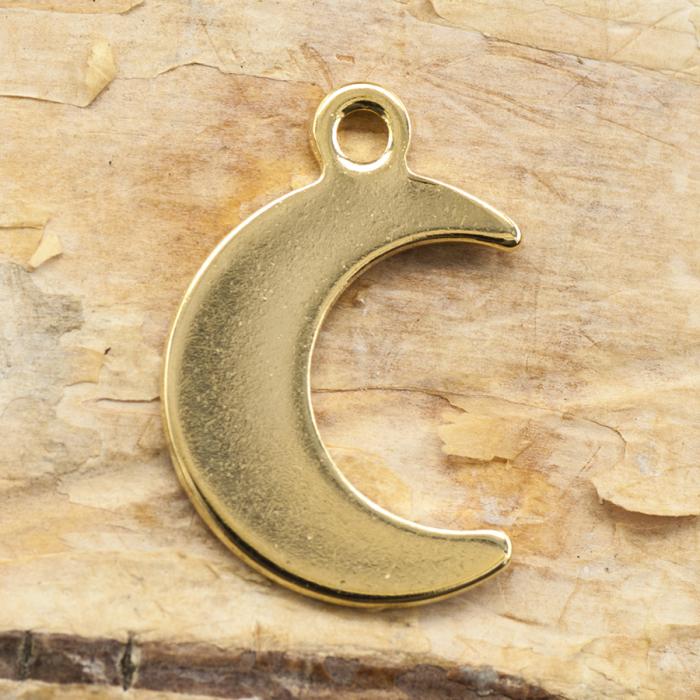 Berlock måne i Rostfritt stål 11x16 mm, Guldfärg (3st)