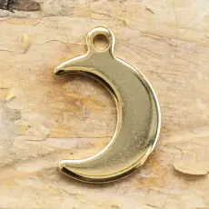 Berlock måne i Rostfritt stål 11x16 mm, Guldfärg (3st)