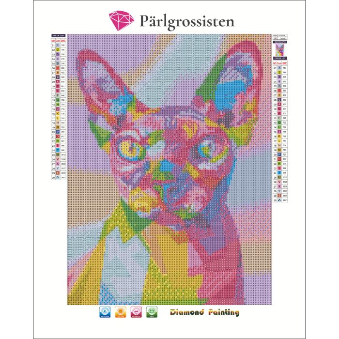 Diamond Painting Canvas 30 x 40 cm, Nakenkatt