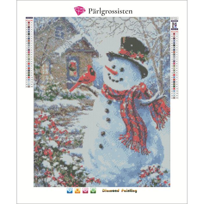 Diamond Painting Canvas 40 x 50 cm, Snögubbe