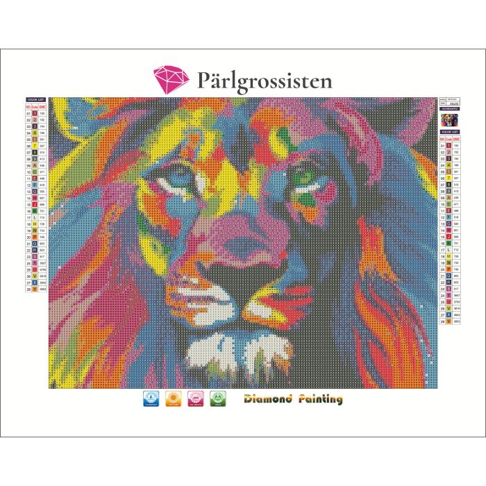 Diamond Painting Canvas 40 x 30 cm, Lejonmonarken