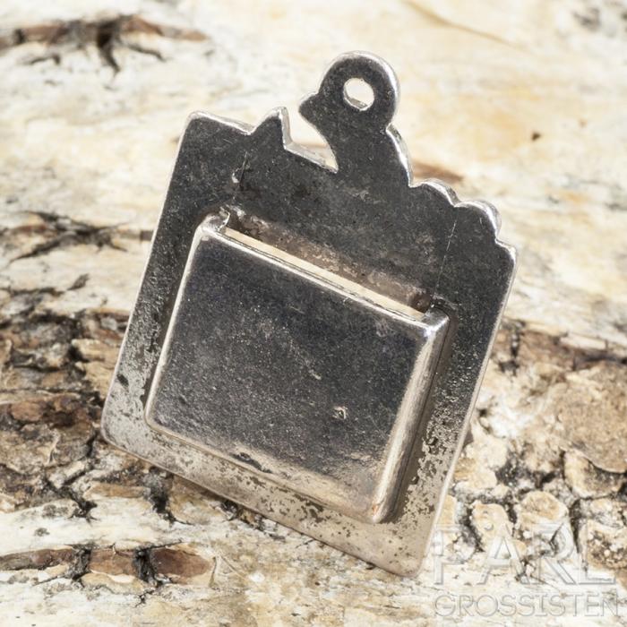 Berlock/infattning 35x25 mm, Antiksilver (st)