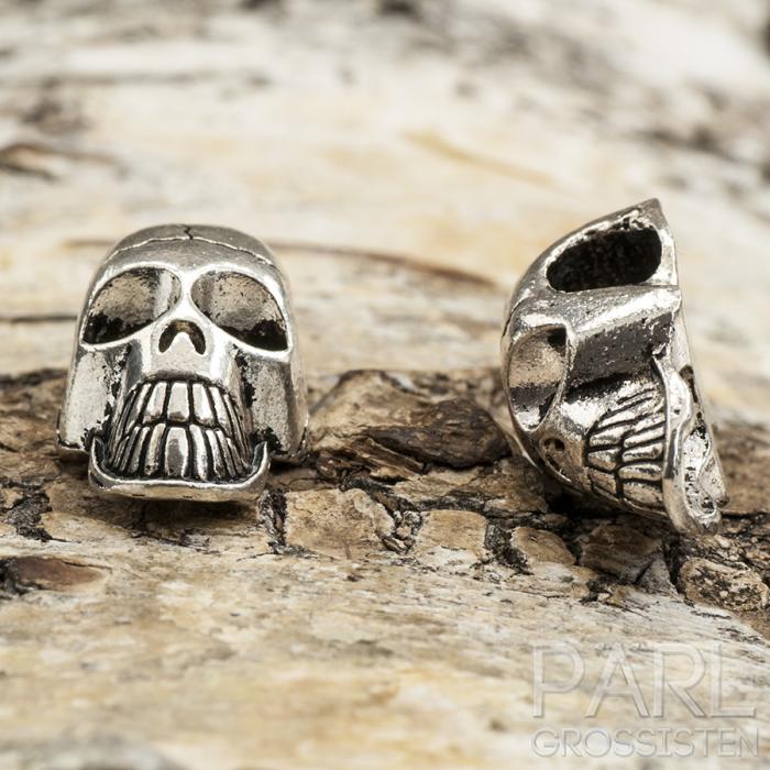 Ormlänkspärla Döskalle 20x10 mm, Antiksilver (st)