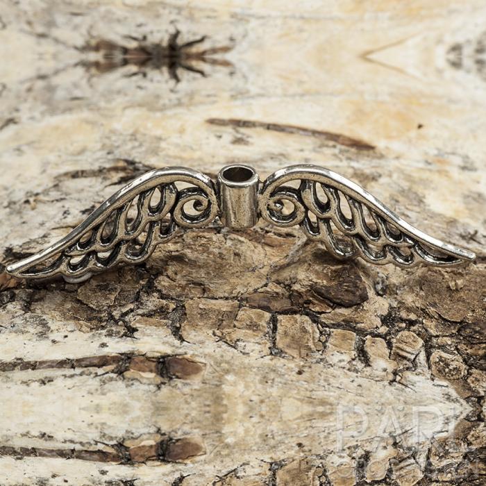 Mellandel Änglavingar 53x13 mm, Antiksilver (st)