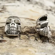 Ormlänkspärla Döskalle 20x10 mm, Antiksilver (st)