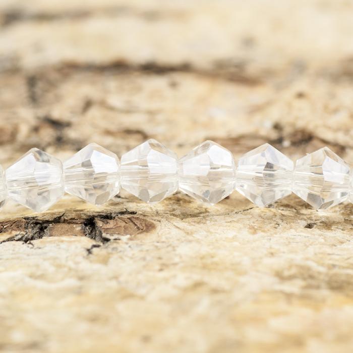 Glaspärla bicone 4 mm, Klar (40st)