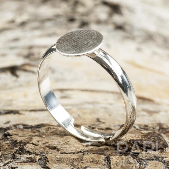 Ringstomme med platta justerbar 17x8 mm, Silverfärg (st)