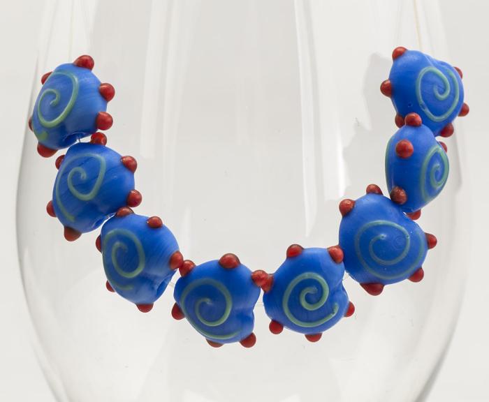 Glaspärla Hjärta 17x16 mm, Blå (5st)