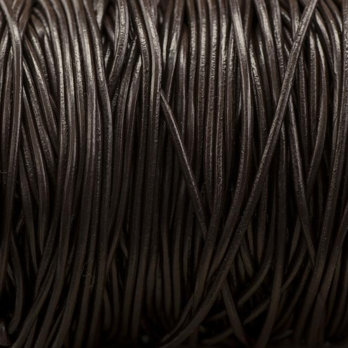 Äkta läderband 1,5 mm, Mörkbrun (meter)