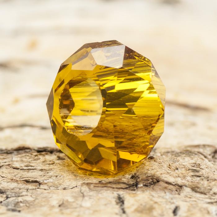 Facetterad ormlänkspärla 14x8 mm, Guld (st)