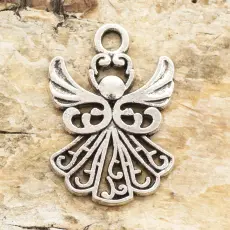 Berlock Ängel 20x14 mm, Antiksilver (5st)