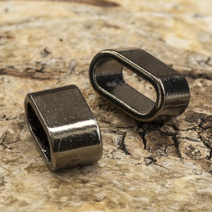 Slider Oval 13x7 mm, Svart (5st)