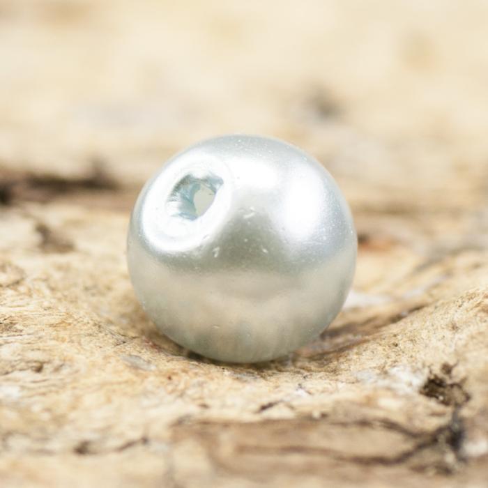 Vaxad glaspärla 4 mm, Ljusblå (60st)