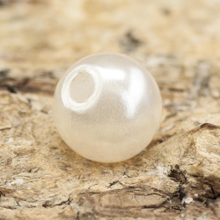 Rund akrylpärla 6 mm, Cremevit (50st)