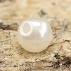 Rund akrylpärla 6 mm, Cremevit (50st)