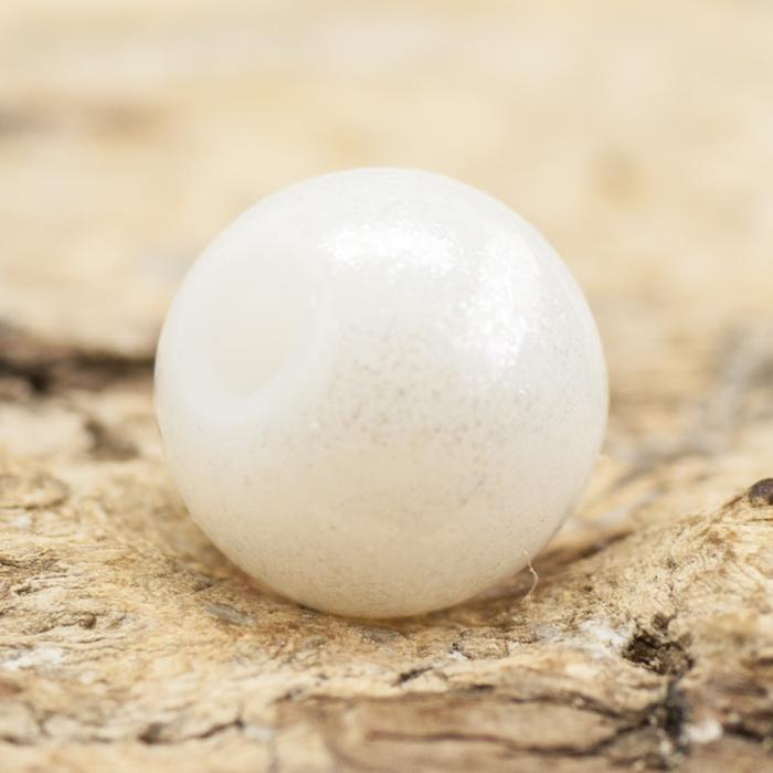 Glaspärla med glans 6 mm, Vit (30st)