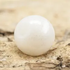 Glaspärla med glans 6 mm, Vit (30st)