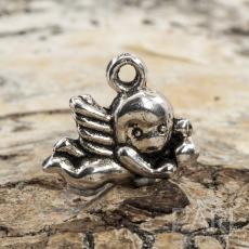 Berlock Ängel 13x16 mm, Antiksilver (5st)